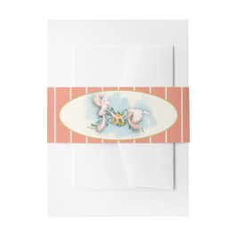 Romantische duiven koraal bruiloft uitnodigingen wikkel