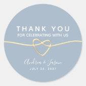 Romantische Dusty Blue Wedding Favoriet Stickers (Voorkant)