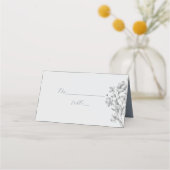 Romantische Dusty Blue Wedding Place Card Plaatskaartje (Voorkant)