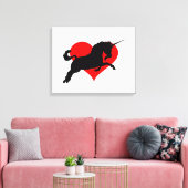 Romantische eenhoorn canvas afdruk (Insitu (Woonkamer))