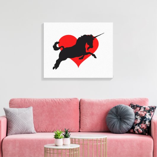 Romantische eenhoorn canvas afdruk (Insitu (Woonkamer))