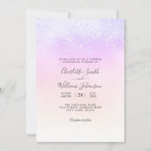 Romantische Eenvoudige Glitter Elegant Modern Wedd Kaart (Voorkant)