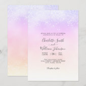 Romantische Eenvoudige Glitter Elegant Modern Wedd Kaart (Voorkant / Achterkant)