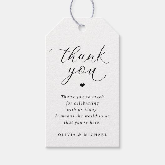 Romantische Eenvoudige Huwelijk Dank u Favoriet Ta Cadeaulabel (Voorkant)