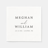 Romantische eenvoudige kalligrafie bruiloft servet (Voorkant)