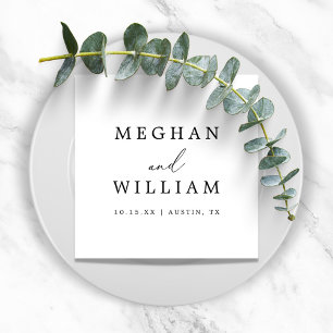 Romantische eenvoudige kalligrafie bruiloft servet