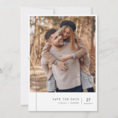 Romantische Eenvoudige Typografie Foto Bruiloft Kaart (Voorkant)