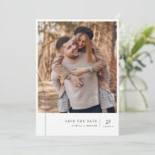 Romantische Eenvoudige Typografie Foto Bruiloft Kaart (Staand voorkant)
