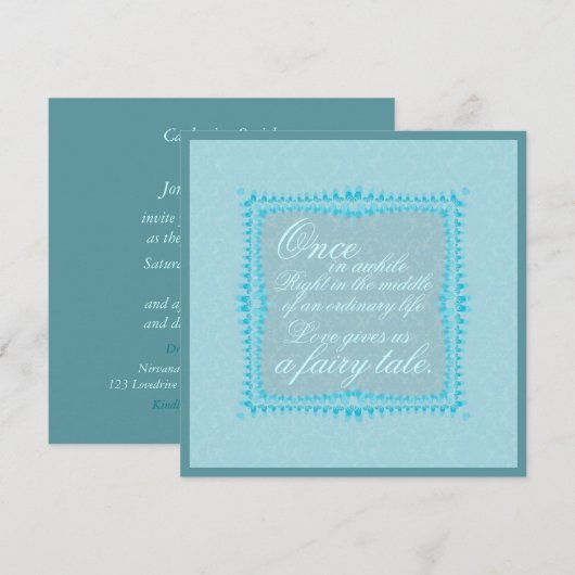 Romantische Eenvoudigheidsuitnodiging Kaart (Voorkant / Achterkant)