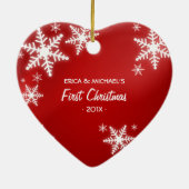 Romantische eerste kerstfoto ornament (Achterkant)