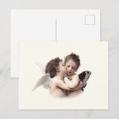 Romantische Eerste Kus Cupido en Psyche Briefkaart (Voorkant / Achterkant)