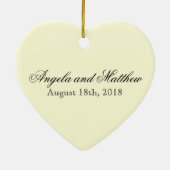  Romantische Eerste Kus Koppel Keepsake Keramisch Ornament (Achterkant)