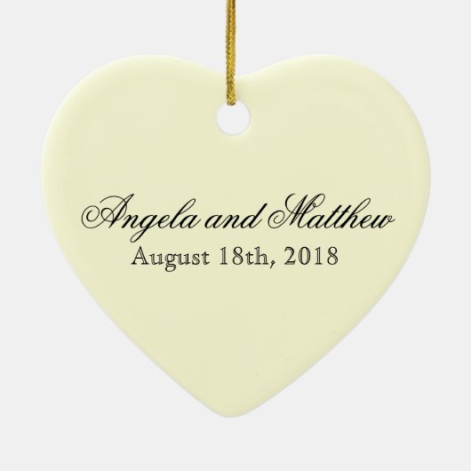  Romantische Eerste Kus Koppel Keepsake Keramisch Ornament (Achterkant)