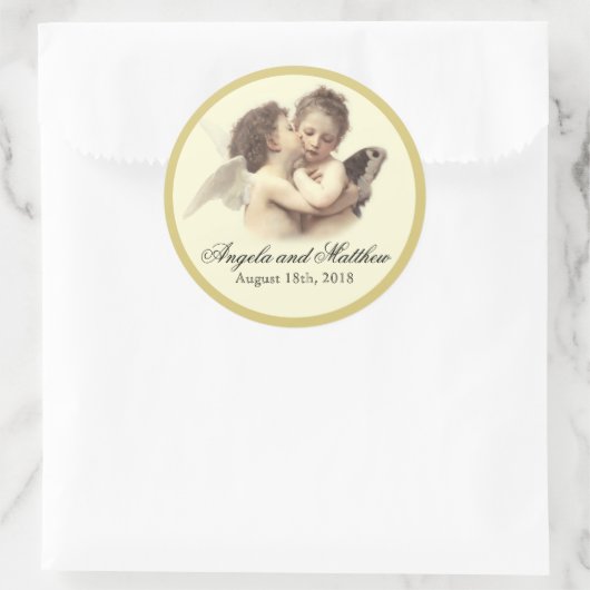  Romantische Eerste Kus Ronde Sticker (Tas)