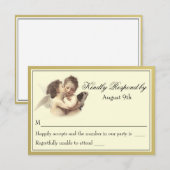  romantische eerste kus RSVP Kaartje (Voorkant / Achterkant)