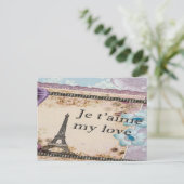 Romantische  Eiffeltoren Briefkaart (Staand voorkant)
