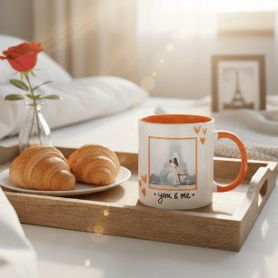 Romantische Eiffeltoren Parijs Foto Sjabloon Verja Koffiemok