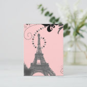 Romantische  eiffeltoren Paris Bruiloft Briefkaart (Staand voorkant)