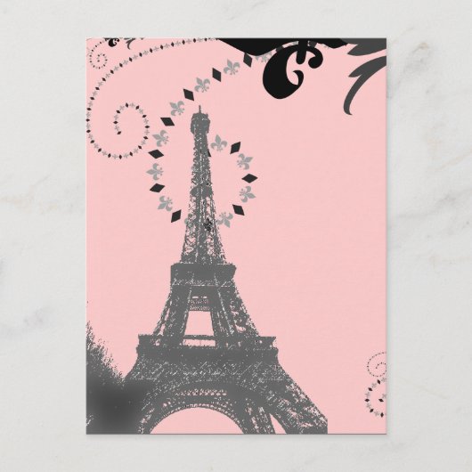 Romantische  eiffeltoren Paris Bruiloft Briefkaart (Voorkant)