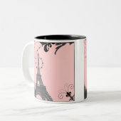 Romantische  eiffeltoren Paris Bruiloft Tweekleurige Koffiemok (Voorkant links)