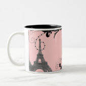 Romantische  eiffeltoren Paris Bruiloft Tweekleurige Koffiemok (Links)