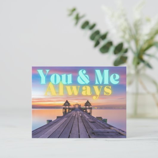 Romantische eilandsteiger altijd briefkaart (Staand voorkant)