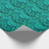 Romantische elegant blauwgroen - groene rozen cadeaupapier (Hoek)