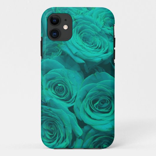 Romantische elegant blauwgroen - groene rozen Case-Mate iPhone case (Achterkant)