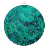 Romantische elegant blauwgroen - groene rozen dartbord (Voorkant)