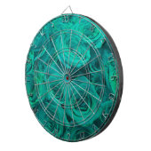 Romantische elegant blauwgroen - groene rozen dartbord (Voorkant Rechts)