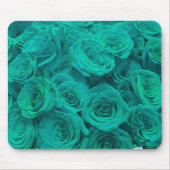 Romantische elegant blauwgroen - groene rozen muismat (Voorkant)