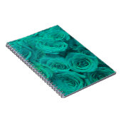 Romantische elegant blauwgroen - groene rozen notitieboek (Rechterzijde)