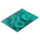 Romantische elegant blauwgroen - groene rozen notitieboek (Linkerzijde)