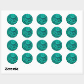Romantische elegant blauwgroen - groene rozen ronde sticker (Vel)