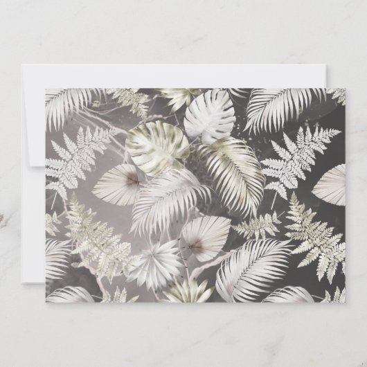 romantische elegant floral Wedding Invitation Kaart (Achterkant)