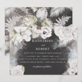 romantische elegant floral Wedding Invitation Kaart (Voorkant / Achterkant)