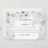 romantische elegant floral Wedding Invitation Kaart (Voorkant)