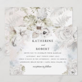 romantische elegant floral Wedding Invitation Kaart (Voorkant / Achterkant)