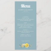Romantische elegant gele rozen waterverf bruiloft menu (Voorkant)