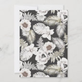 romantische elegant zilveren florale trouwuitnodig kaart (Achterkant)