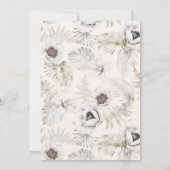 romantische elegant zilveren florale trouwuitnodig kaart (Achterkant)