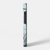 Romantische Elegante blauwe Schelp Strand decorati iPhone Hoesje (Linkerkant)