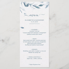 Romantische elegante blauwe waterverf eenvoudige b menu