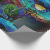 Romantische elegante blauwgroen florale waterverf  cadeaupapier (Hoek)