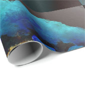 Romantische elegante blauwgroen florale waterverf  cadeaupapier (Rol Hoek)