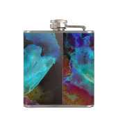 Romantische elegante blauwgroen florale waterverf  heupfles (Achterkant)