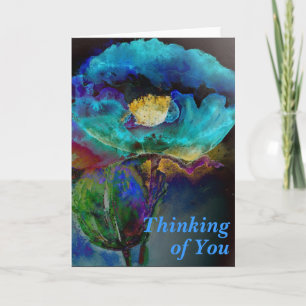 Romantische elegante blauwgroen florale waterverf  kaart