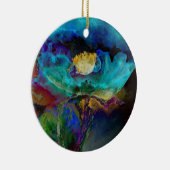 Romantische elegante blauwgroen florale waterverf keramisch ornament (Rechts)