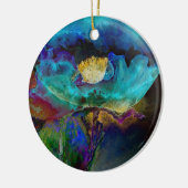 Romantische elegante blauwgroen florale waterverf keramisch ornament (Links)