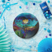 Romantische elegante blauwgroen florale waterverf  papieren bordje (Feest)